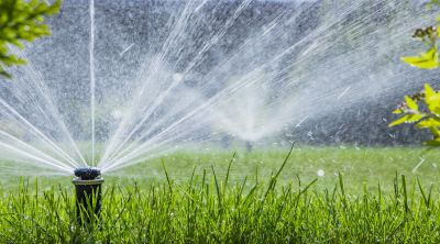 Lawn sprinkler system in winter